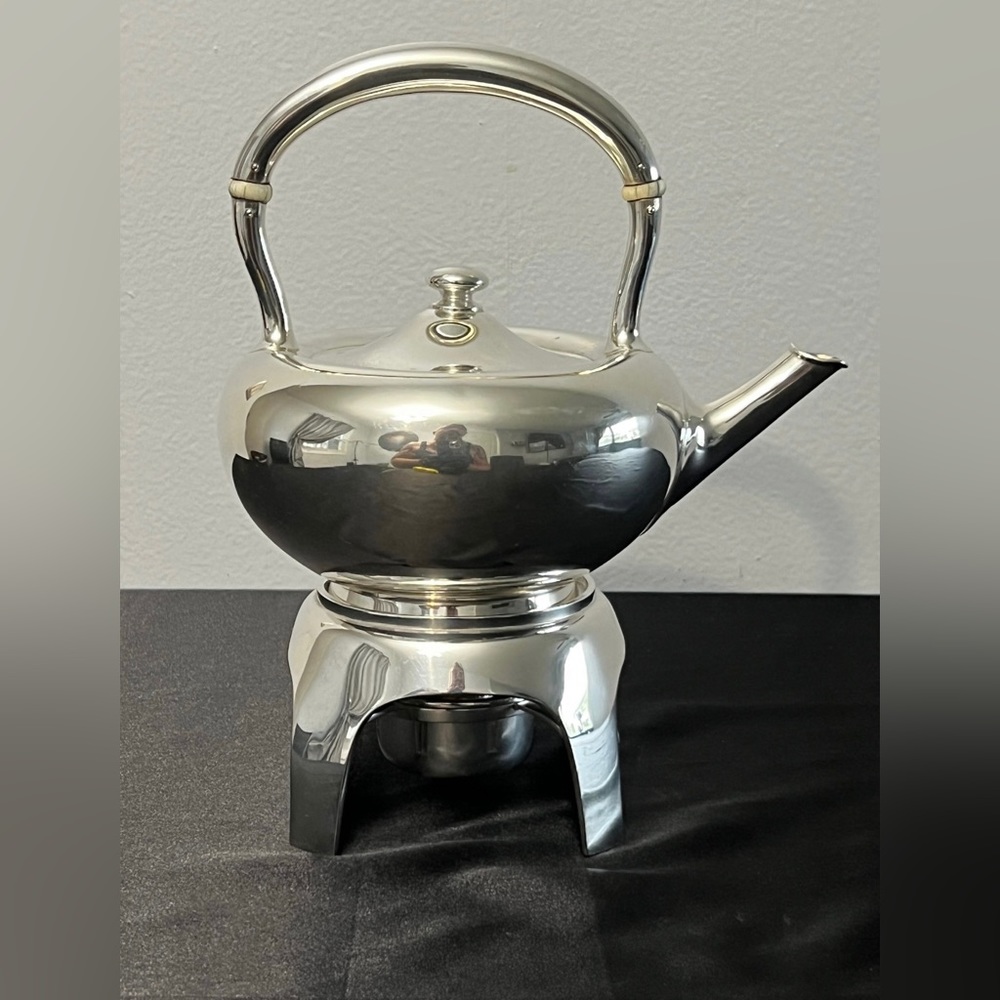 Vintage Sterling Silver Teapot with Stand and Burner by Dominic and Haff